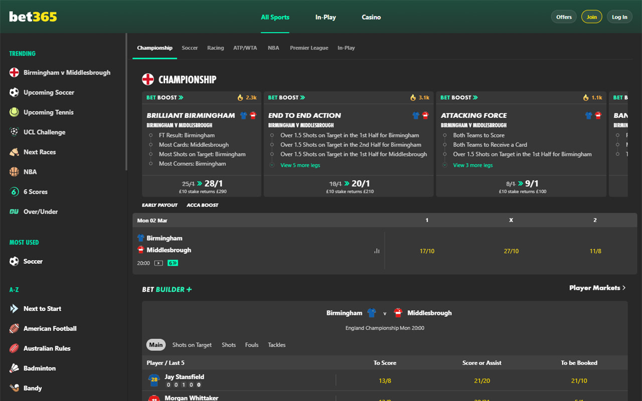 bet365 betting site Malta
