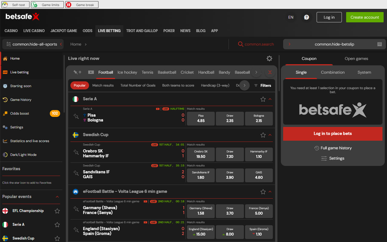 Betsafe betting site Malta