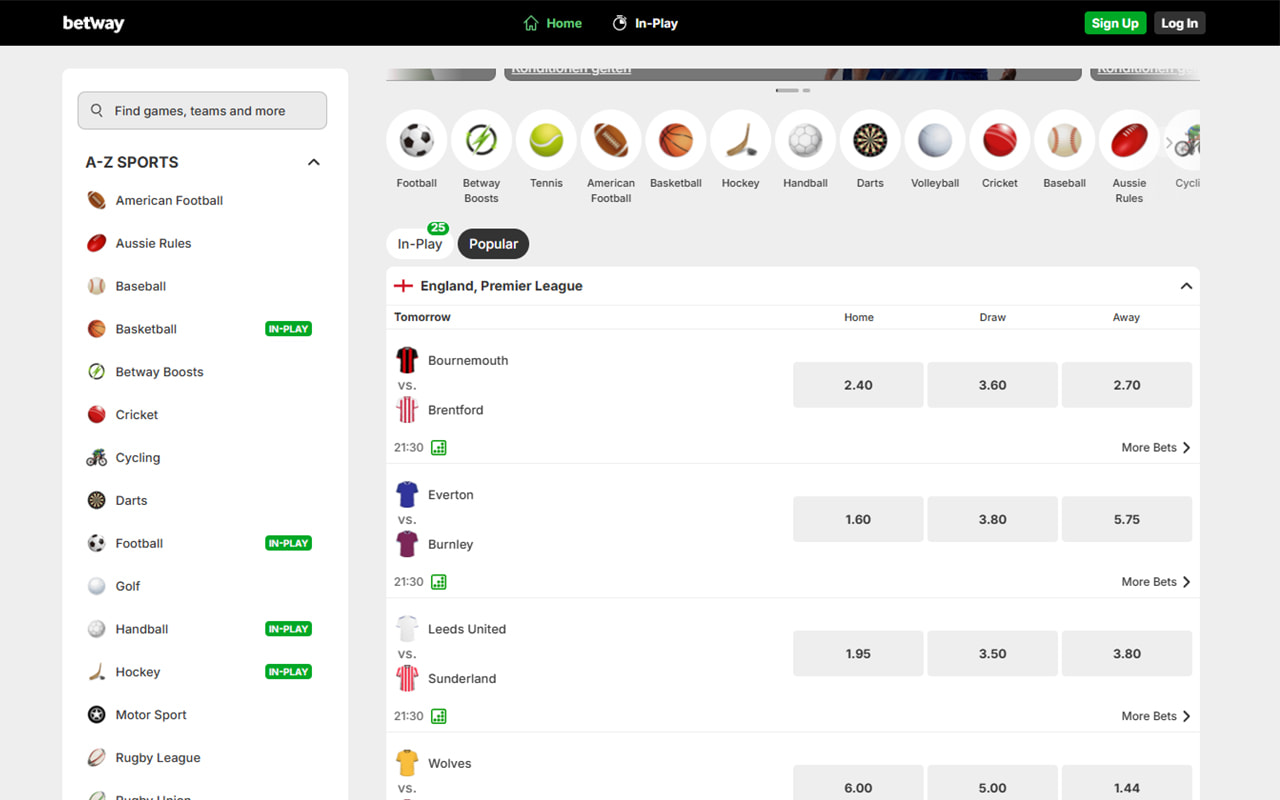 Betway betting site Malta