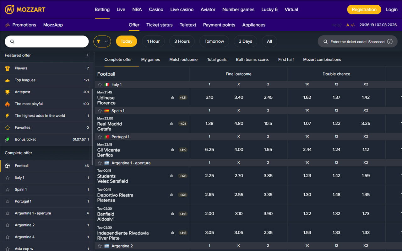 Mozzart betting site Malta