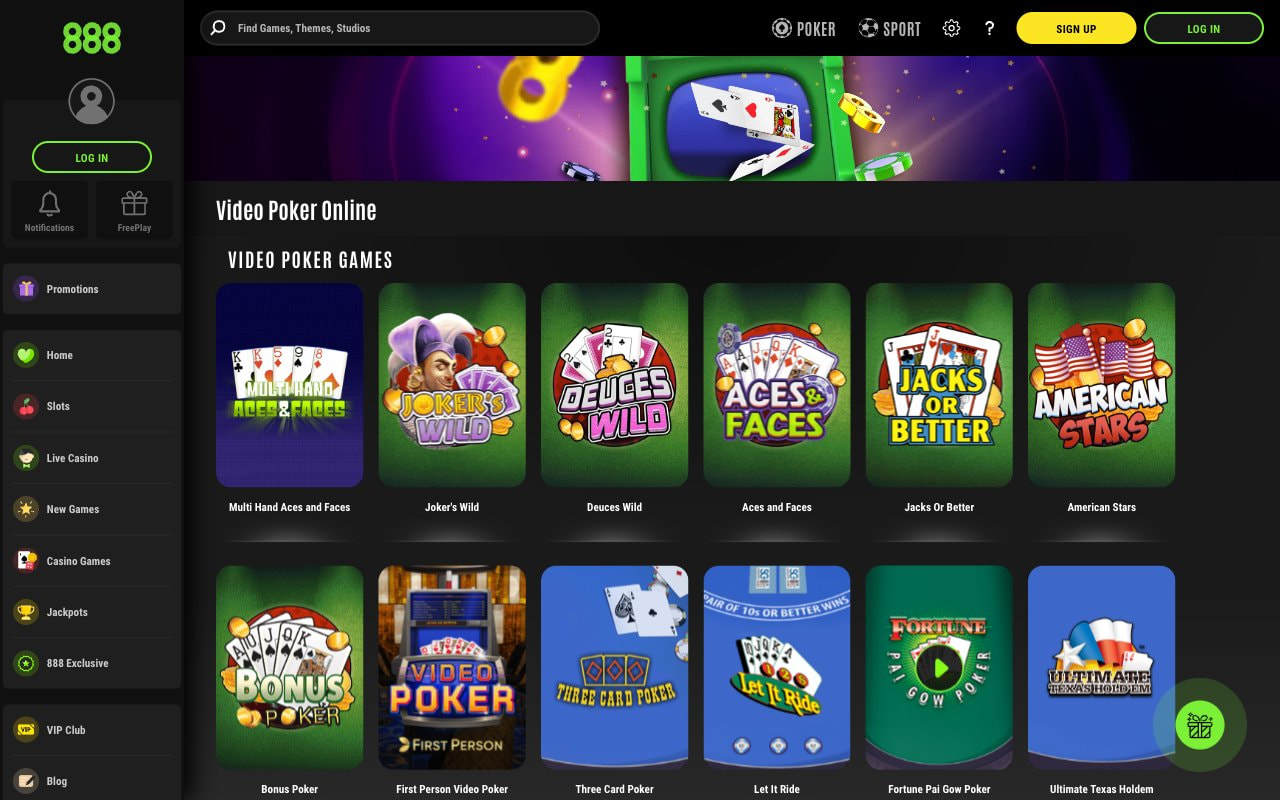 888casino poker and card games in Malta