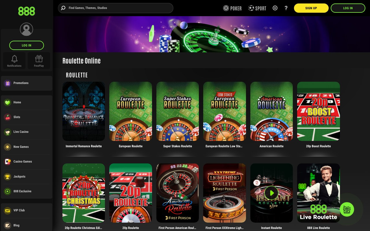 888casino exclusive live roulette tables Malta
