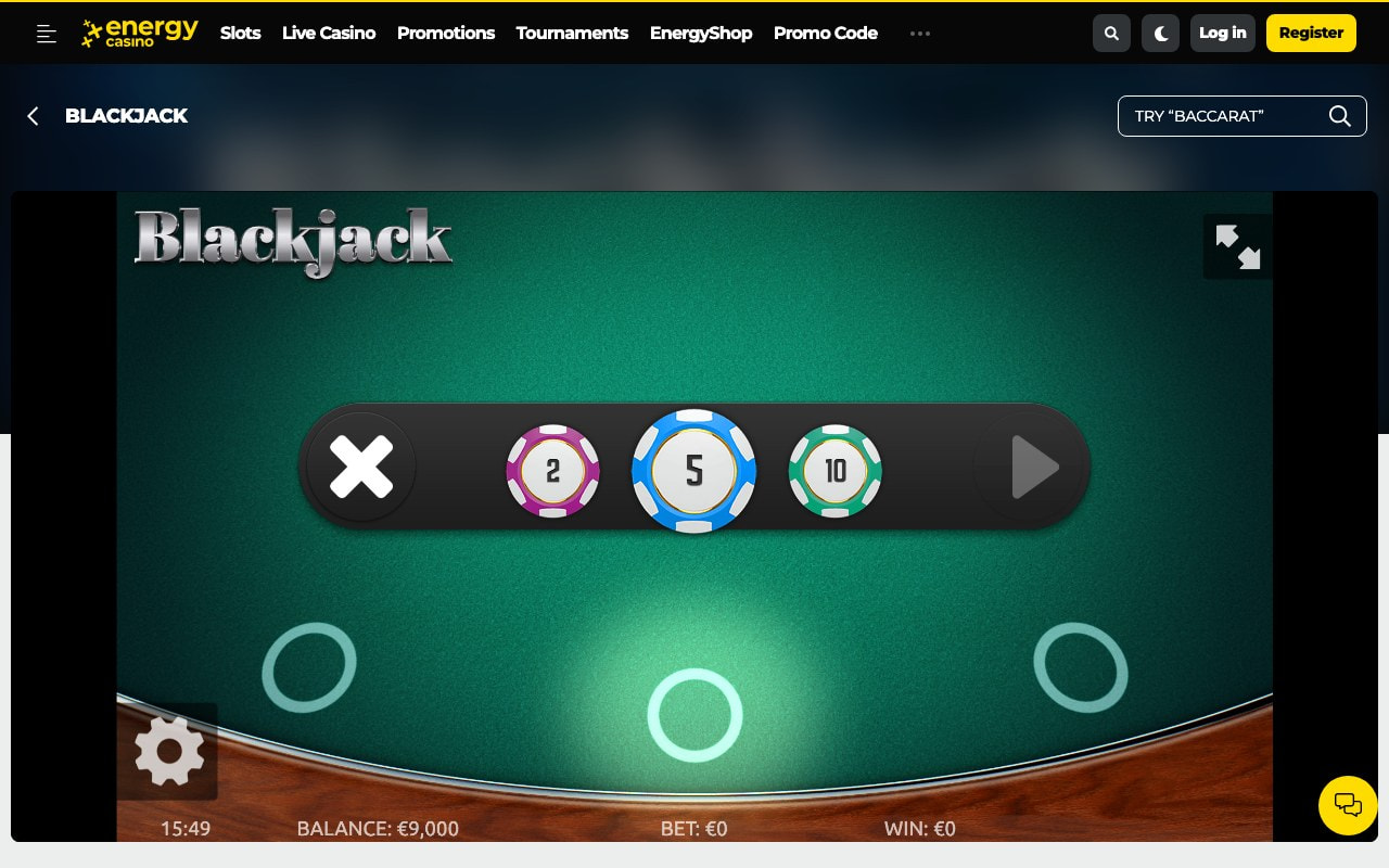 Energy blackjack casino Malta