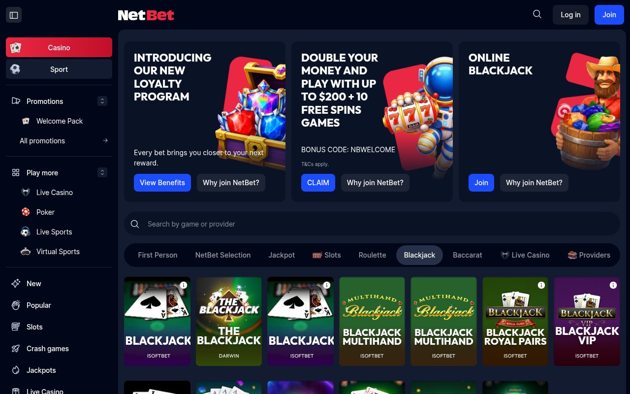 Netbet blackjack casino Malta
