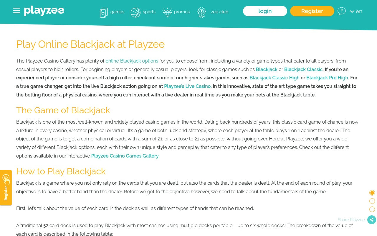 Playzee blackjack casino Malta