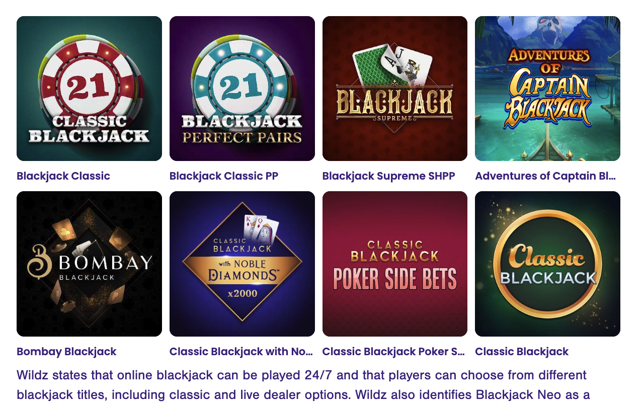 Wildz blackjack casino Malta